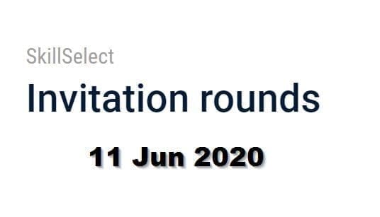 skillselect invitation round 11 june 2020